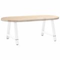 vidaXL Nohy konferenčného stolíka v tvare A, 2 ks, biele, 60 x (42-43) cm, oceľové