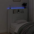 vidaXL Čelo postele s LED osvetlením Biela Kompozitné drevo