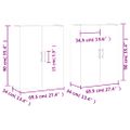 vidaXL Nástenné skrinky 2 ks dymový dub 69,5x34x90 cm