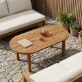 vidaXL Vrchná doska 90 x 45 x 3,5 cm Oválny Husté teakové drevo