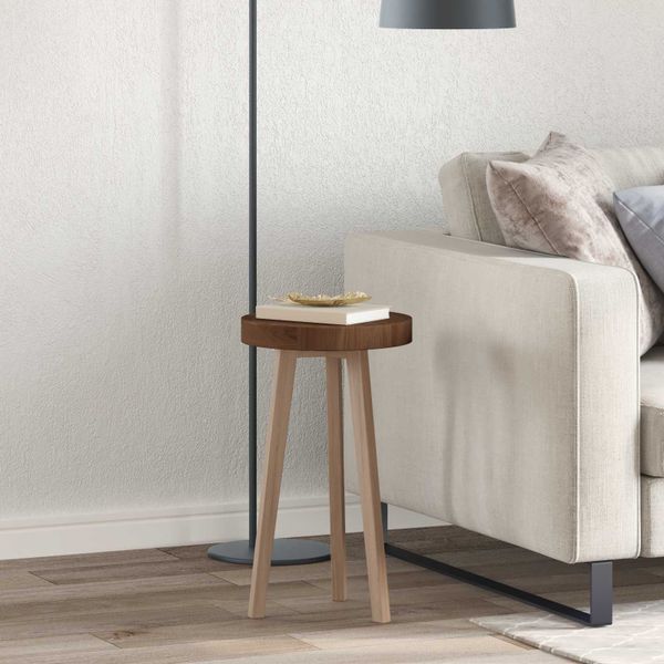 vidaXL Vrchná doska Tmavohnedá Ø 30 x 4 cm Masívne dubové drevo