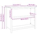 vidaXL Kuchynské ostrovy HILL Biely 112 x 66 x 90 cm Masívna borovica
