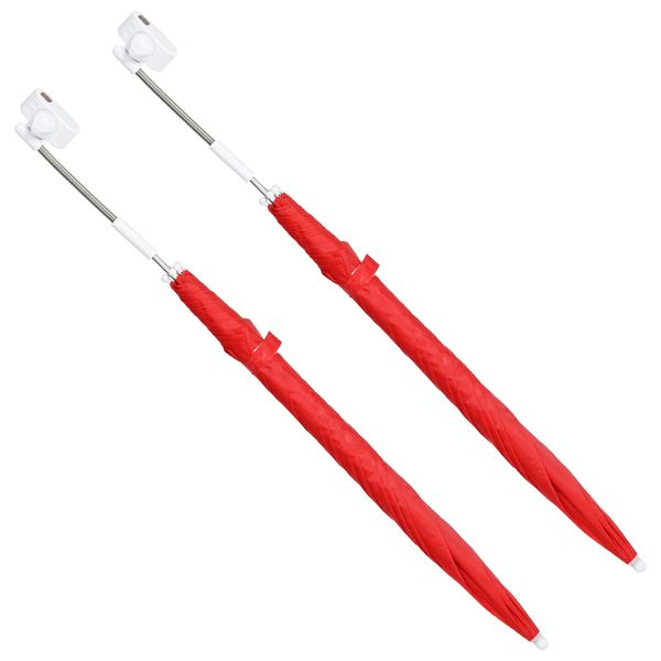 vidaXL Dáždnictvo s klipom 2 pcs Tehlovo červená Ø 105 x 86 cm
