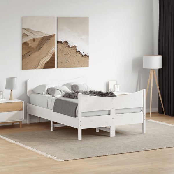 vidaXL Posteľ s matracom biela 120x200 cm borovicový masív