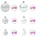 vidaXL Súprava vianočných ozdôb 120 ks 300 LED Teplá biela Ø 6 cm