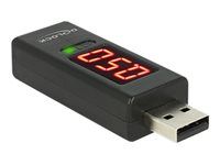 USB meter na meranie elektrického napätia a prúdu - USB typu A - čierna