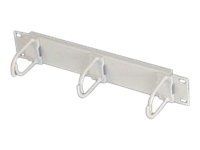 10" vyväzovací panel 1U 3x háčik malý sivá RAL7035