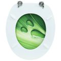 vidaXL WC sedadlo s poklopom MDF dizajn zelený dizajn s kvapkou