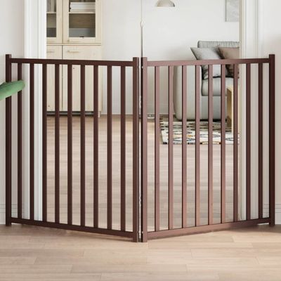 vidaXL Brána pre psa skladacia 2 panely 160 cm masívne jedľové drevo