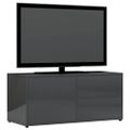 vidaXL TV skrinka, lesklá sivá 80x34x36 cm, drevotrieska