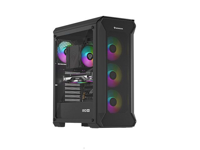 Počítačová skriňa Genesis IRID 505 ARGB V2/Midi Tower/Transpar./Čierna