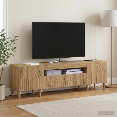 vidaXL LED TV kabinet ALKMAAR Dub artisan Kompozitné drevo