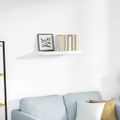 vidaXL Plávajúca nástenná polica, lesklá biela 60x23,5x3,8 cm, MDF