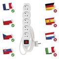 Predlžovací kábel EMOS P1512 / 2 m / 5 zásuviek / s vypínačom / biely / PVC / 1 mm2