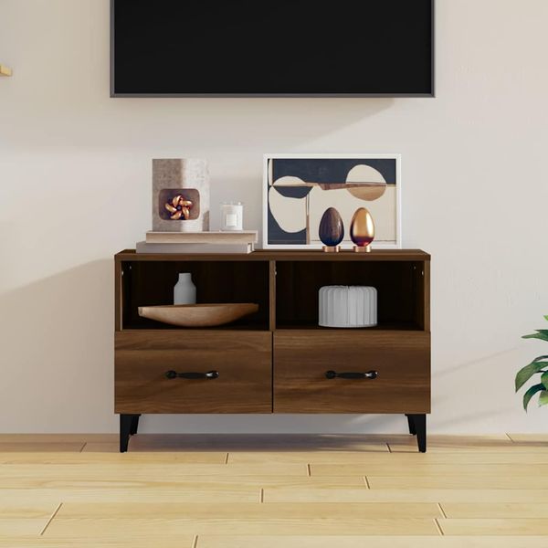 vidaXL TV skrinka hnedý dub 80x36x50 cm spracované drevo