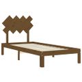 vidaXL Rám postele s čelom medovohnedý 90x200 cm masívne drevo