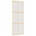 vidaXL Posuvné dvere zlaté 76x205 cm matné ESG sklo a hliník