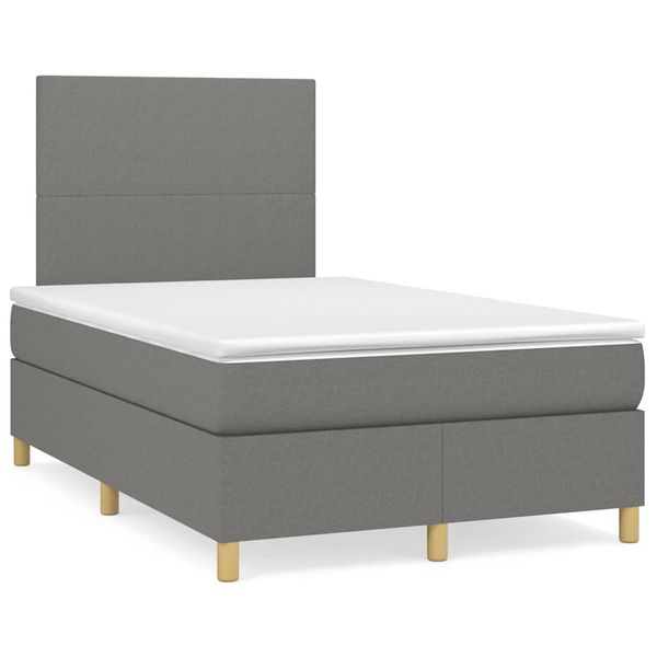 vidaXL Boxspring posteľ s matracom, tmavosivá 120x190 cm, látka