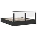 vidaXL Úložná posteľ so zásuvkou Čierna 200 x 200 cm Kompozitné drevo