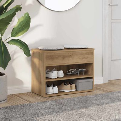 vidaXL Lavica na topánky dub artisan 60x30x45 cm kompozitné drevo