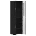 vidaXL Highboard FLORIN 60 x 35 x 182 cm Čierna Kompozitné drevo