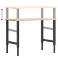 vidaXL Pracovný stôl 100x(55-60)x(71,5-98) cm masívny buk