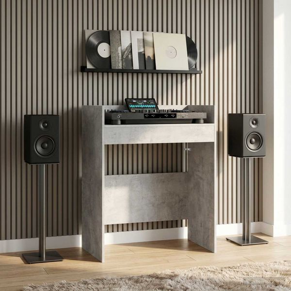 vidaXL DJ stôl Betónovo sivá 82 x 45 x 102 cm Kompozitné drevo