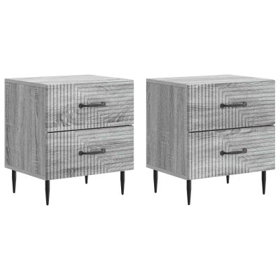 vidaXL Nočný stolík so zásuvkou 2 pcs Sivá sonoma 43 x 34,5 x 47,5 cm