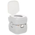 vidaXL Prenosné kempingové WC šedo-biele 22+12 l HDPE
