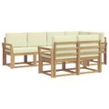 vidaXL Záhradná súprava gaučov 7 ks Biela a krémová Polyester