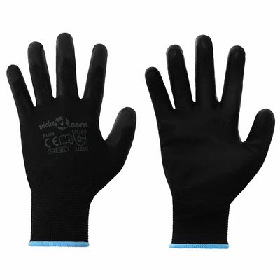 vidaXL Pracovné rukavice 24 pcs Čierna 9 / l Polyester