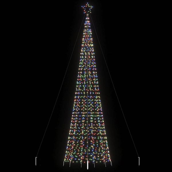vidaXL LED vianočný stromček s hrotmi 1534 LED farebné 500 cm
