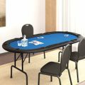 vidaXL Skladací pokrový stôl pre 10 hráčov modrý 207x106x76 cm