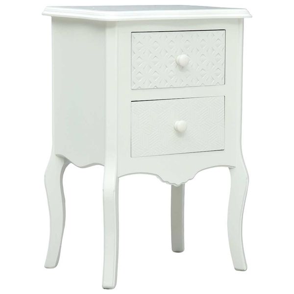 vidaXL Nočný stolík biely 43x32x65 cm MDF