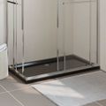 vidaXL Obdĺžniková sprchová vanička z ABS čierna 70x120 cm