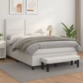 vidaXL Boxspring posteľ s matracom biely 140x190 cm umelá koža