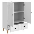 vidaXL Servírovacia skriňa Biela s vysokým leskom 66 x 34,5 x 95 cm