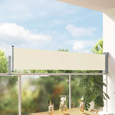 vidaXL Zaťahovacia bočná markíza na terasu krémová 60x300 cm