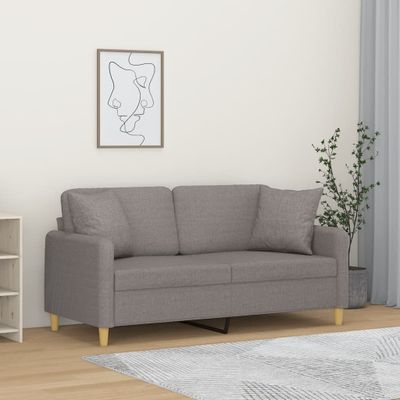 vidaXL 2-miestna pohovka s vankúšmi sivohnedá 140 cm látka