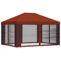 vidaXL Altánok so stenami 4 × 3 m Tehlová Polyester a oceľ 190 gsm