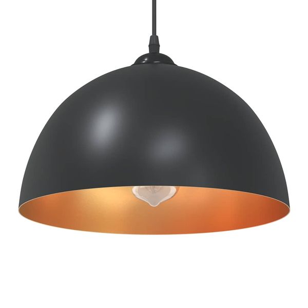 vidaXL Závesné lampy 2 ks, výškovo nastaviteľné, E27, čierne, Ø 30 cm, kovové
