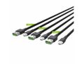 Green Cell KABGCSET06 set 3 rýchlonabíjacích káblov USB - Lightning 200cm biela LED