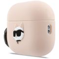 Silikónové puzdro Karl Lagerfeld Chaupette Head 3D pre AirPods Pro 3 ružové