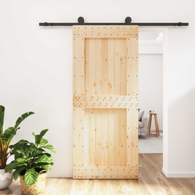vidaXL Posuvné dvere Prírodná a čierna 90 x 210 cm