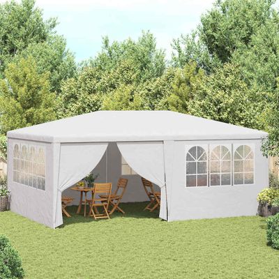 vidaXL Profesionálny párty stan+bočné steny 4x6 m, biely 90 g/m²