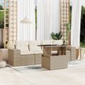 vidaXL 5-dielna záhradná súprava pohoviek s vankúšmi béžová polyratan