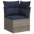 vidaXL Súprava záhradných pohoviek 7 ks Šedá a námornícká modrá