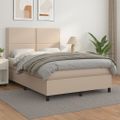 vidaXL Boxspring posteľ s matracom kapučínová 140x190 cm umelá koža