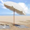 vidaXL Plážový slnečník 205 x 205 x 210 cm Polyester a oceľ Okrúhly