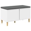 vidaXL Predsieňová lavica s vankúšom s úložiskom Biely 80 x 38 x 46 cm